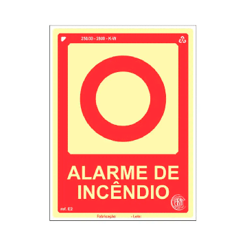 Placa fotoluminescente alarme de incêndio de PVC