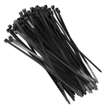 Abraçadeira de nylon preta 200 x 3,6mm com 100 pçs - 200x3,6mm
