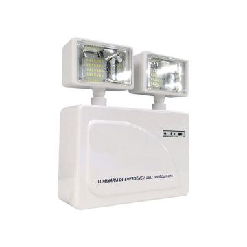 Iluminação de emergência 3000 lumens LED 2 faróis Segurimax