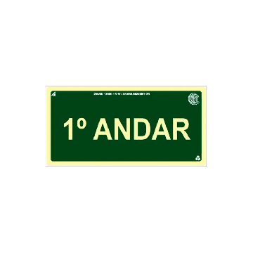 Placa fotoluminescente andares de PVC 20 x 10cm