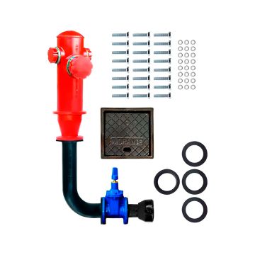 Hidrante coluna completo 100mm (tipo rede pública) - Vermelho