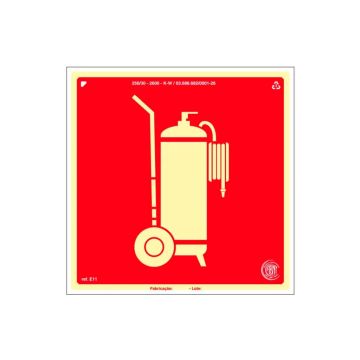 Placa Fotoluminescente Extintor Sobre Rodas de PVC