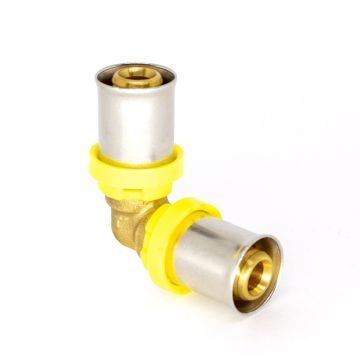 Joelho de compressão PEX multicamadas para gás - 20 x 20mm