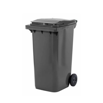 Lixeira Contentor de Lixo com rodas 240 L Cinza - Modelo Europeu