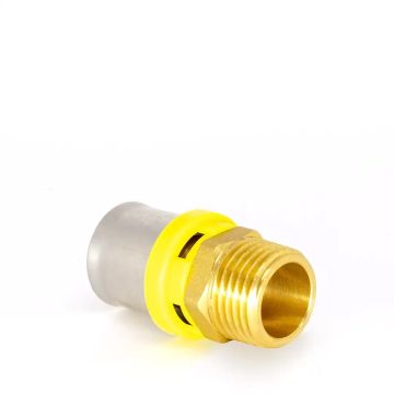 Luva de compressão com rosca macho PEX multicamadas para gás - 16x1/2 pol.