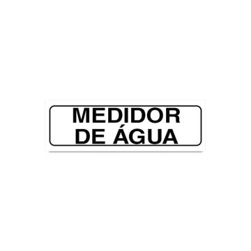 Placa medidor de água de PVC 19 x 6cm