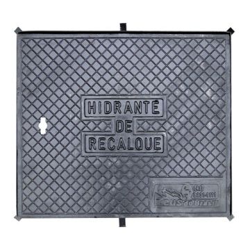 Tampa de ferro fundido Hidrante Recalque 70x60cm 12T Zeus do Brasil padrão Paraná sem aro