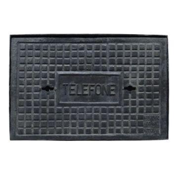 Tampa de ferro fundido Telefone 70x46cm 40T sem aro Tampa de ferro fundido Telefone 70x46cm 40T sem aro