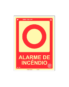 Placa fotoluminescente alarme de incêndio de PVC