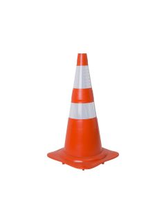 Cone (PADRÃO NORMA NBR 15071) refletivo flexível 75cm lar/bco