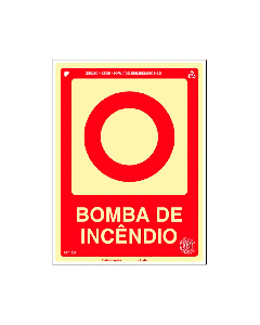 Placa fotoluminescente bomba de incêndio de PVC