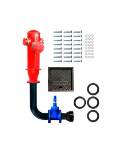 Hidrante coluna completo 100mm (tipo rede pública) - Vermelho