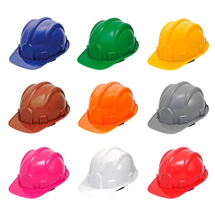 Capacetes de segurança em diversas cores