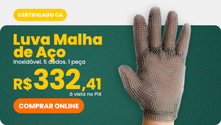 luva malha de aco 5 dedos com ca